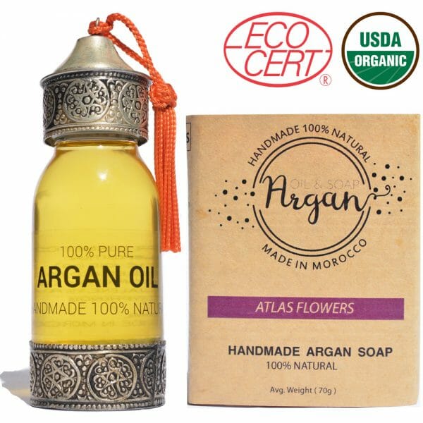 pure argan oil + argan soap moroccan