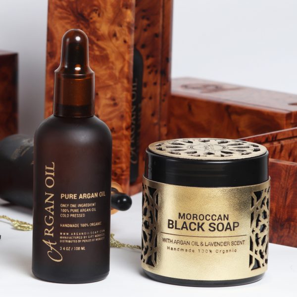 moroccan black soap with argan oil and lavender
